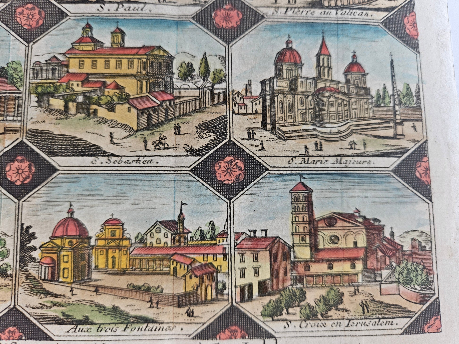 18e-eeuwse handgekleurde gravure – Rome – Alexandre de Rogissart