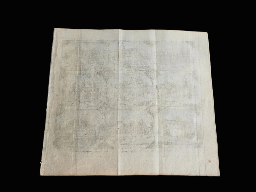 18e-eeuwse handgekleurde gravure – Les Neuf Églises de Rome – Alexandre de Rogissart