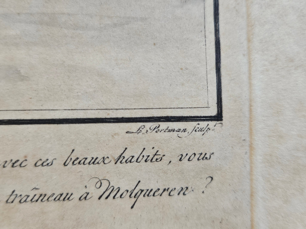Ingelijste 19e-eeuwse spotprent – J. Kuyper – Amsterdam 1804 – handgekleurde gravure