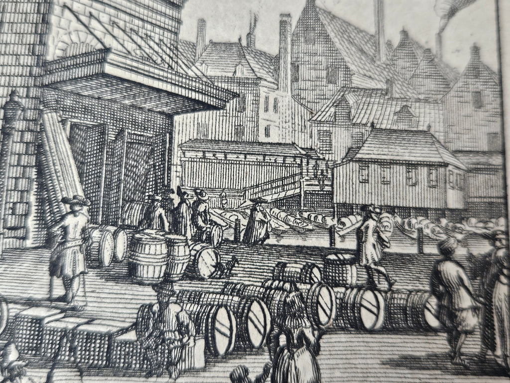 18e-eeuwse kopergravure “De Waag” – Amsterdam Dam – uitgave I. Tirion (1760–1767)