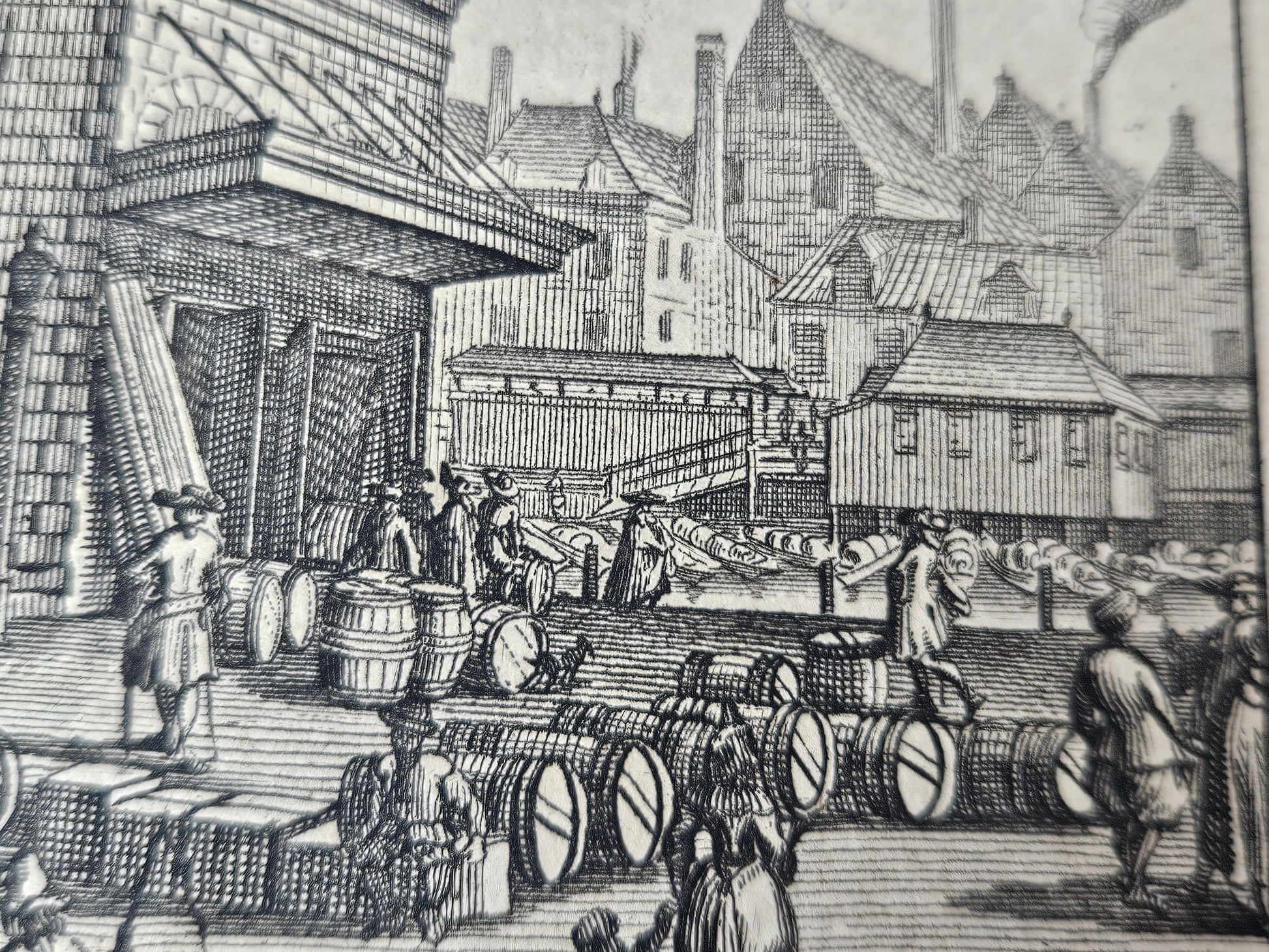 18e-eeuwse kopergravure “De Waag” – Amsterdam Dam – uitgave I. Tirion (1760–1767)