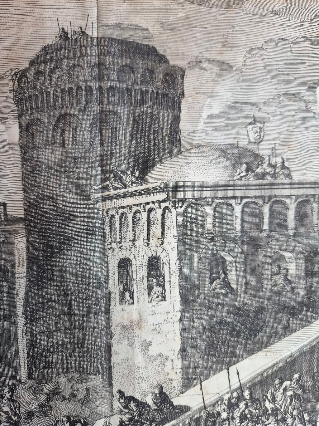 Jan Luyken – “Paulus wordt binnen Jeruzalem gevangen genomen” – Monumentale 18e-eeuwse Bijbelse Kopergravure