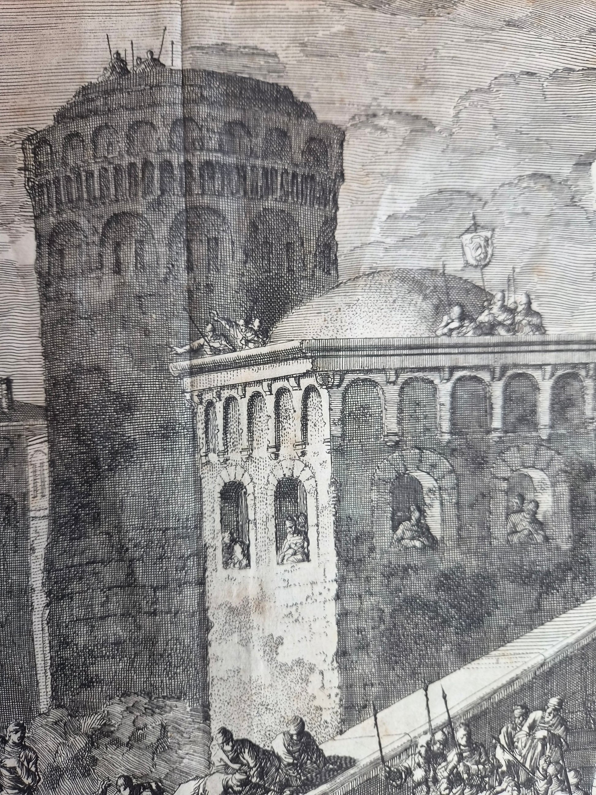 Jan Luyken – “Paulus wordt binnen Jeruzalem gevangen genomen” – Monumentale 18e-eeuwse Bijbelse Kopergravure
