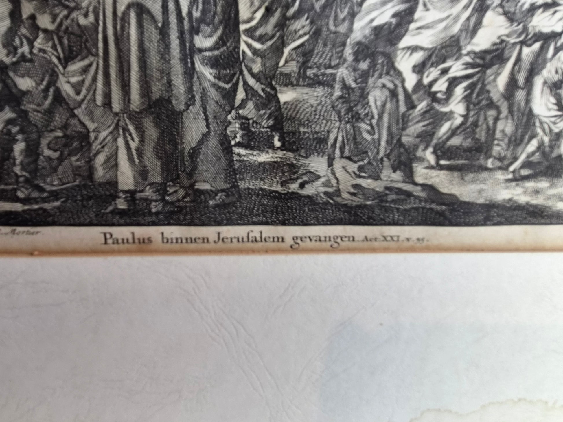 Jan Luyken – “Paulus wordt binnen Jeruzalem gevangen genomen” – Monumentale 18e-eeuwse Bijbelse Kopergravure
