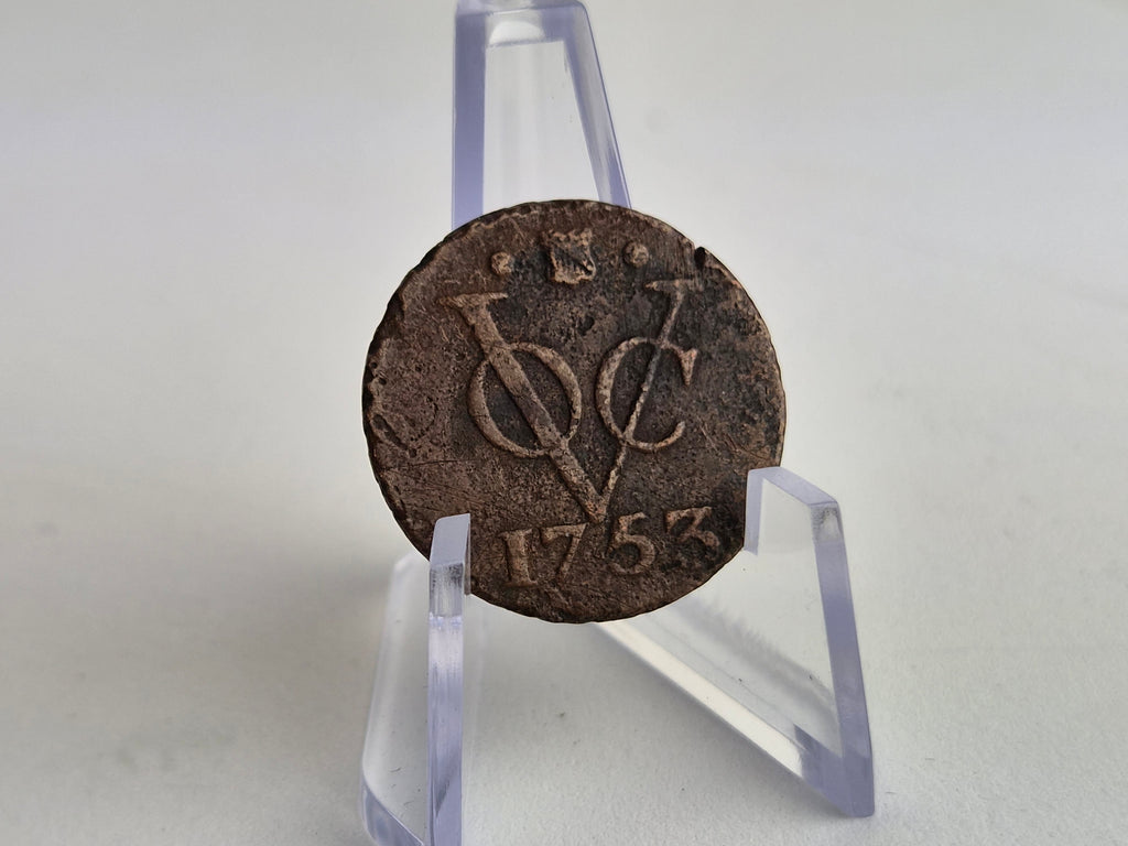 Originele VOC-duit 1753 – Utrecht – Koloniaal Betaalmiddel van de Vereenigde Oostindische Compagnie