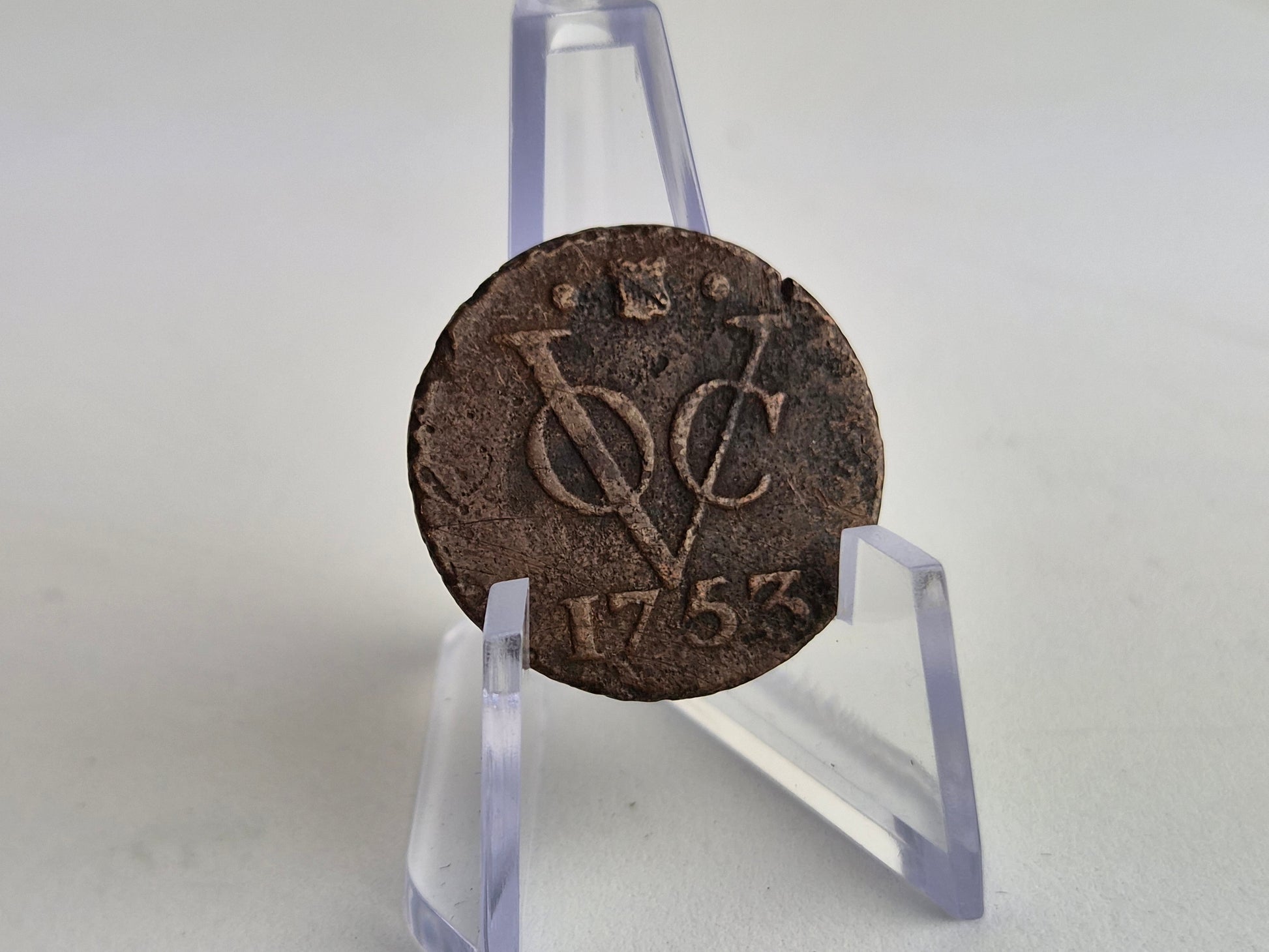 Originele VOC-duit 1753 – Utrecht – Koloniaal Betaalmiddel van de Vereenigde Oostindische Compagnie