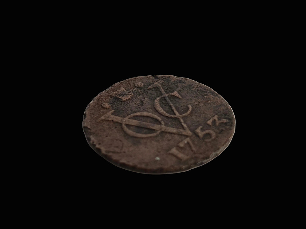 Originele VOC-duit 1753 – Utrecht – Koloniaal Betaalmiddel van de Vereenigde Oostindische Compagnie