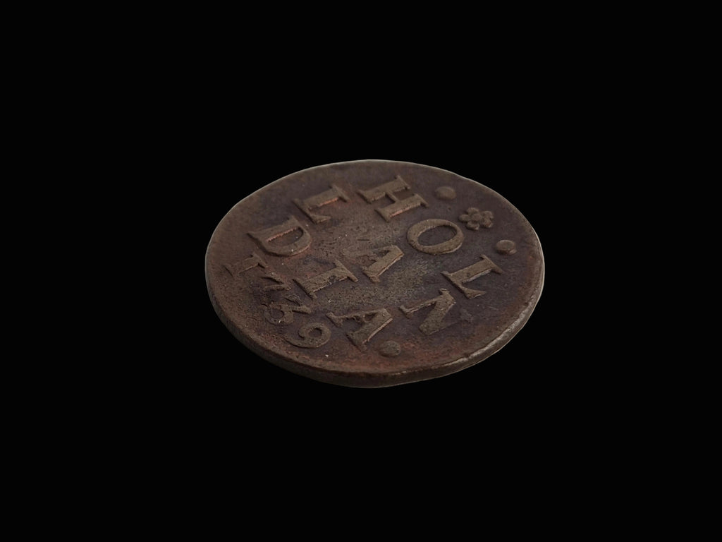 Antieke Hollandse Duit 1739 – Provincie Holland – Originele Koperen Handelsmunt uit de Republiek