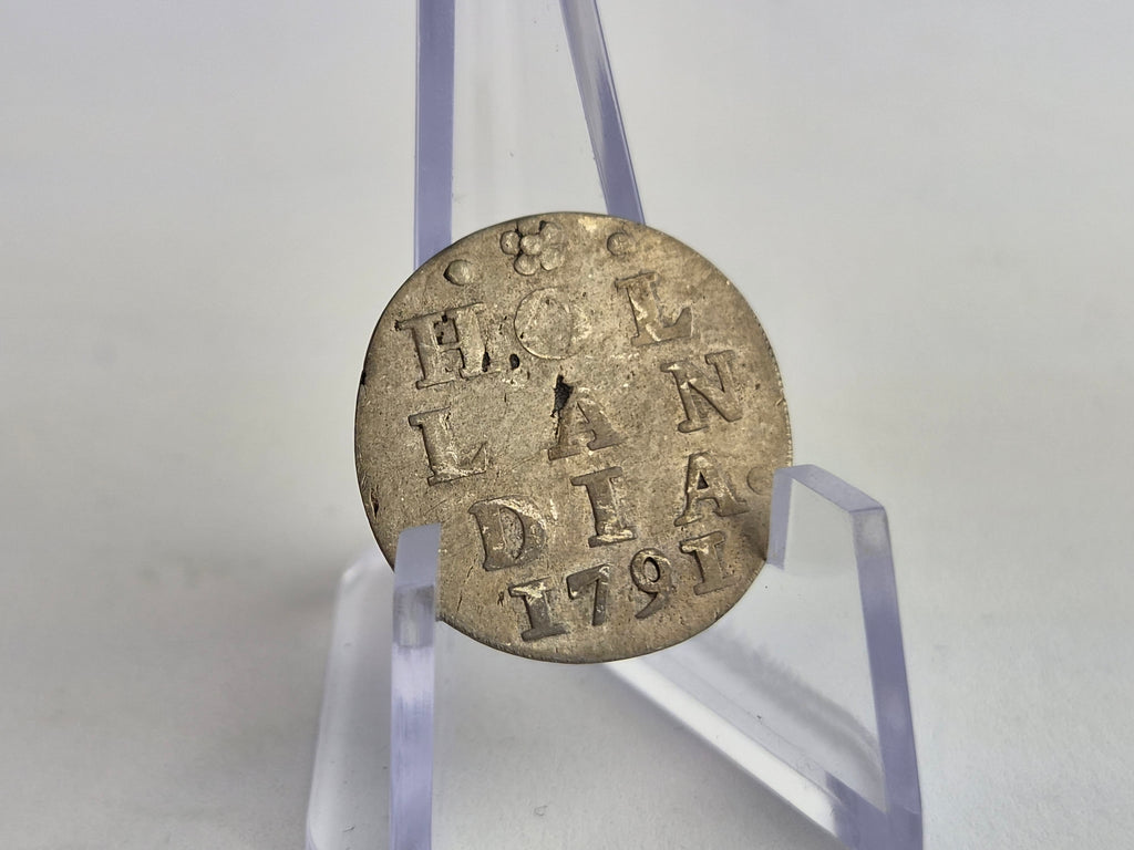 Originele Zilveren Wapenstuiver 1791 – Provincie Holland – Laatste Jaren van de Republiek