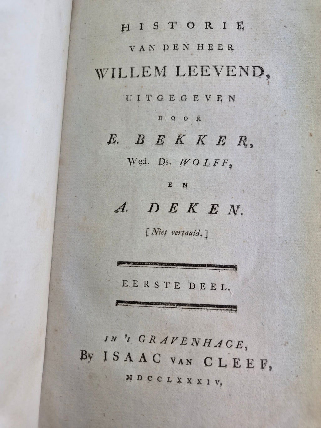 Wolff & Deken – Historie van den Heer Willem Leevend – Complete 8-delige eerste uitgave (1784–1785) – Met Ex Libris van Frits Lugt