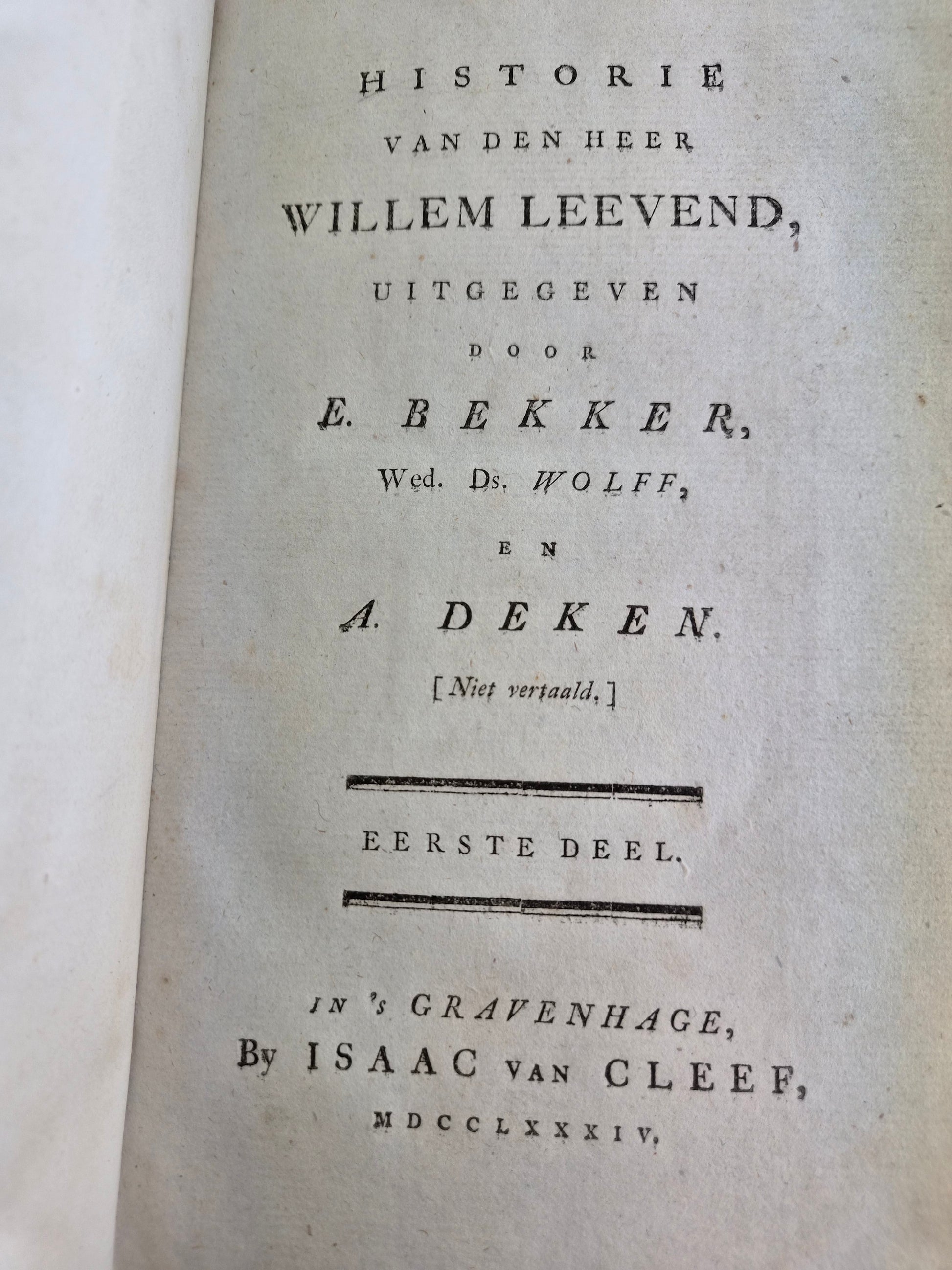 Wolff & Deken – Historie van den Heer Willem Leevend – Complete 8-delige eerste uitgave (1784–1785) – Met Ex Libris van Frits Lugt