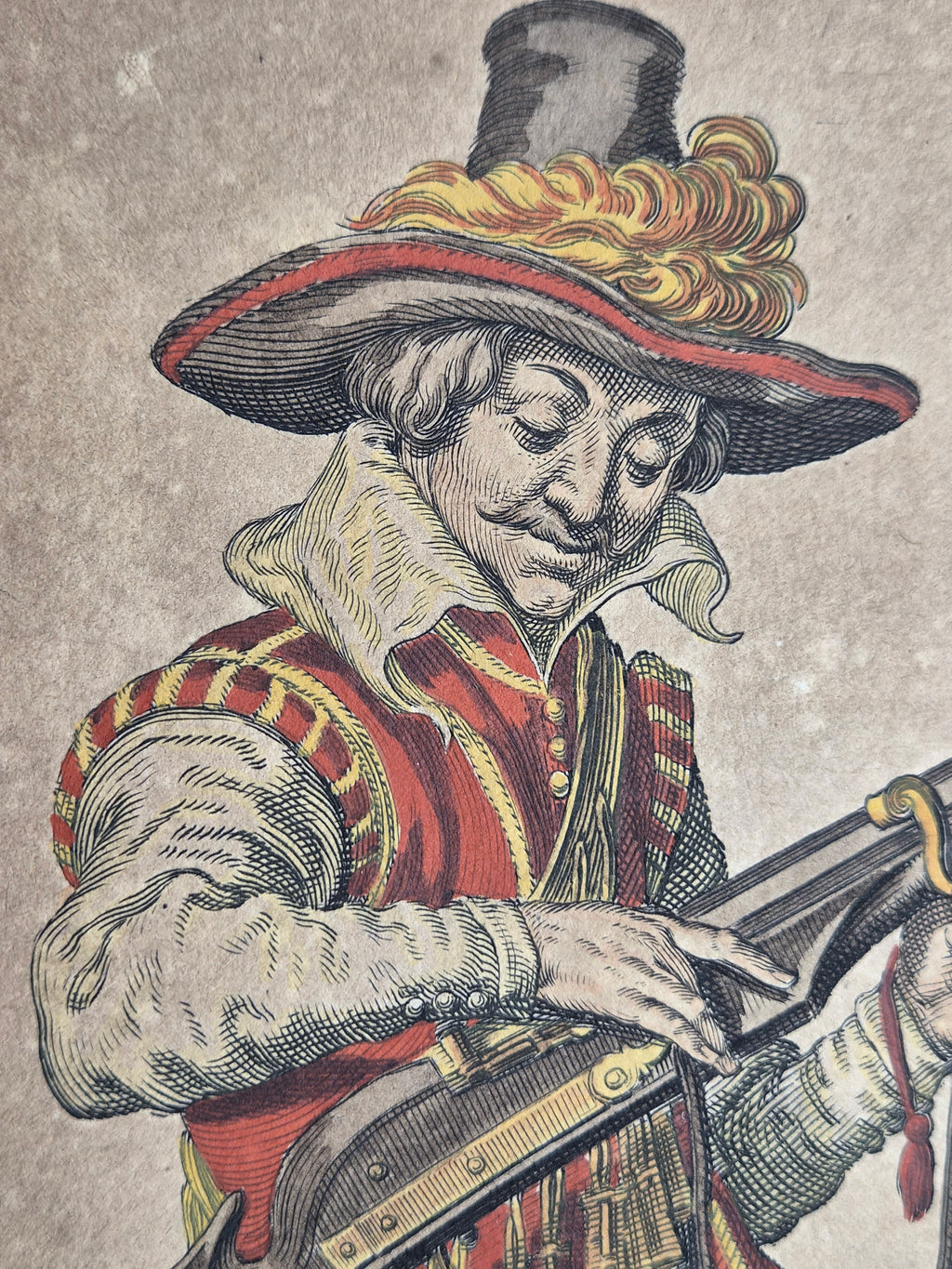 Antieke 17e-eeuwse Gravure Musketier – Jacob de Gheyn II (1607) | Ingelijst