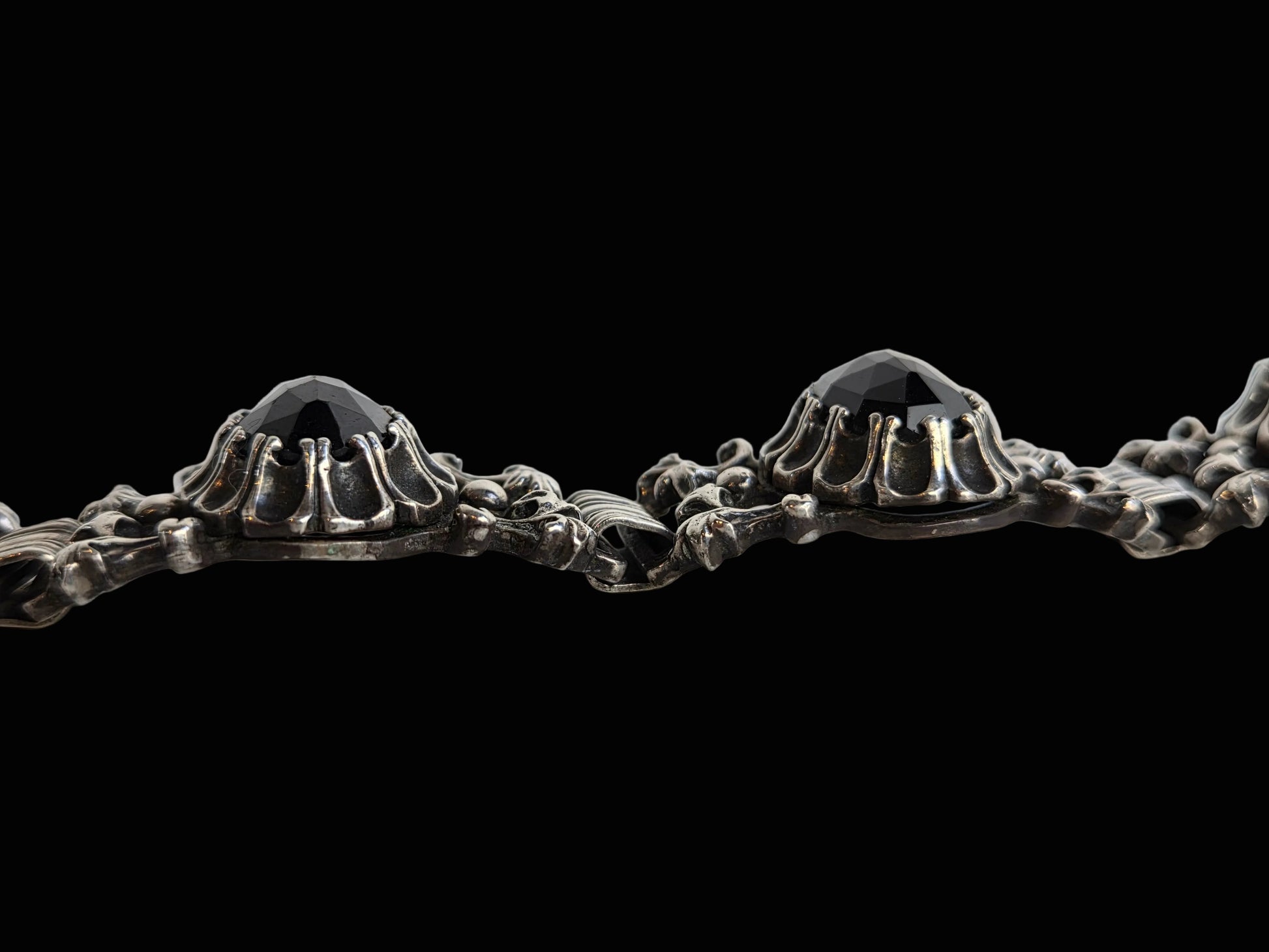 Antieke 'BAS' Blachian 835 Zilveren Schakelarmband met 5 vijf ovaal-gefacetteerde Stenen – Inclusief ZII & Importkeuren – 19 cm