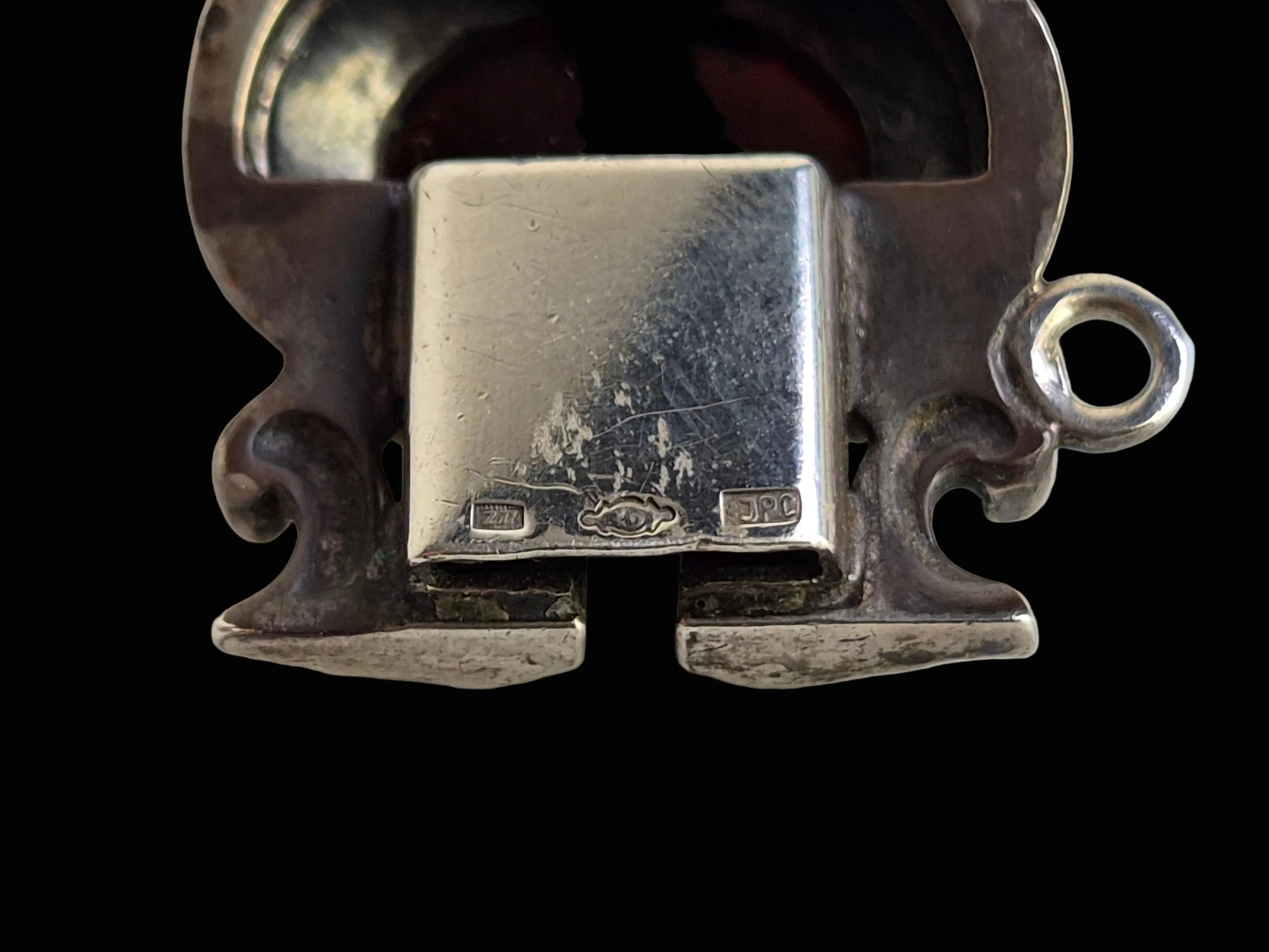 Antieke 'BAS' Blachian 835 Zilveren Schakelarmband met 5 vijf ovaal-gefacetteerde Stenen – Inclusief ZII & Importkeuren – 19 cm