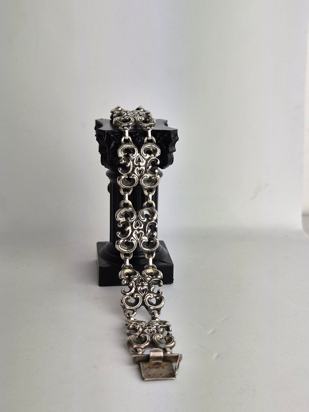 Vintage Schakelarmband – Opengewerkt Filigrain – Barok Design - 835 Zilver