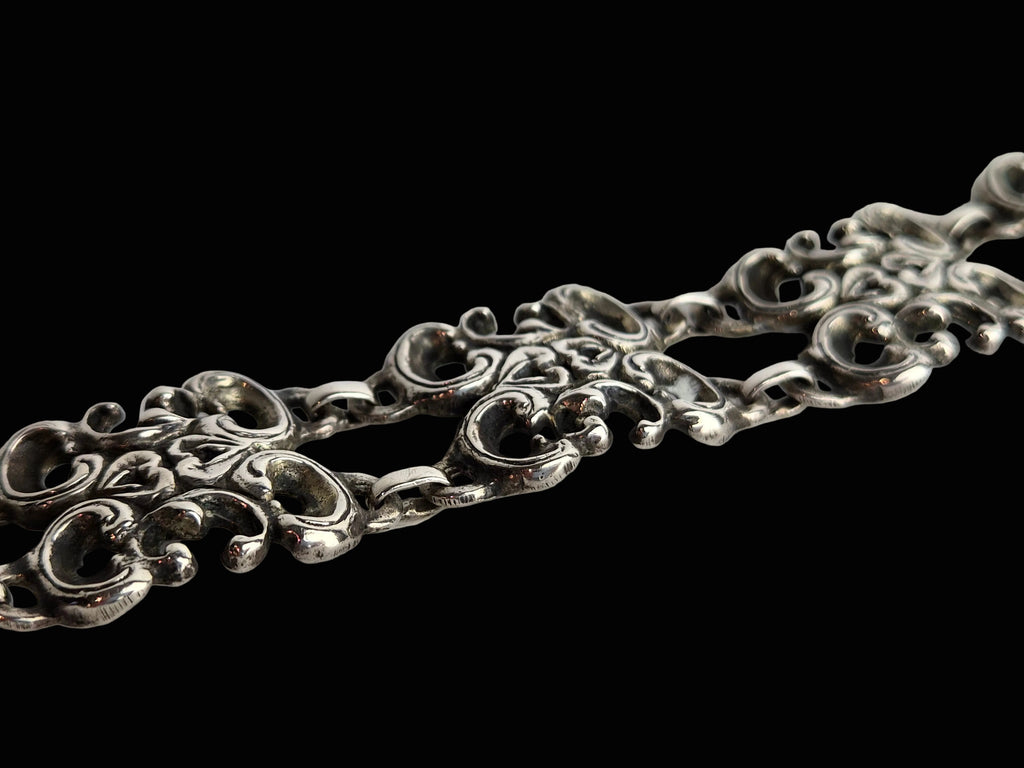 Vintage Schakelarmband – Opengewerkt Filigrain – Barok Design - 835 Zilver