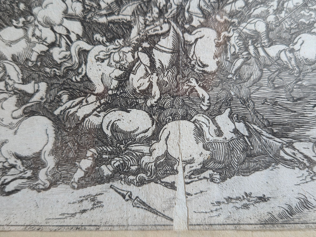 Zeventiende-eeuwse Gravure: Slag op de Mookerheide (1574) – Johann Wilhelm Baur