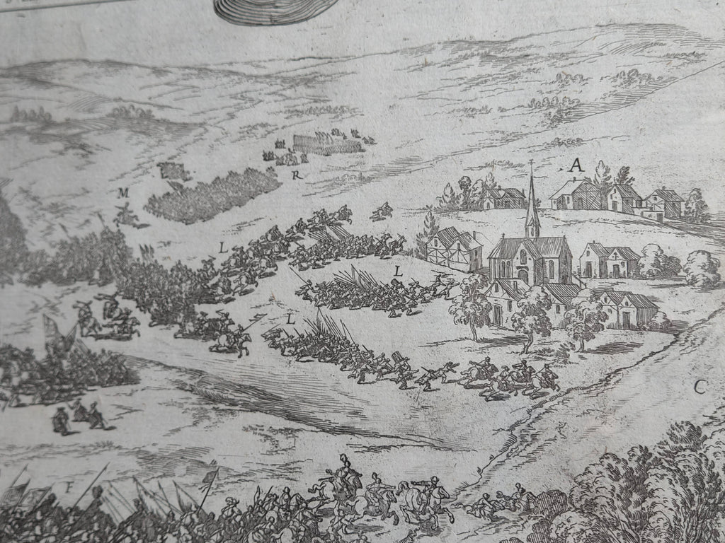 Zeventiende-eeuwse Gravure: Slag op de Mookerheide (1574) – Johann Wilhelm Baur