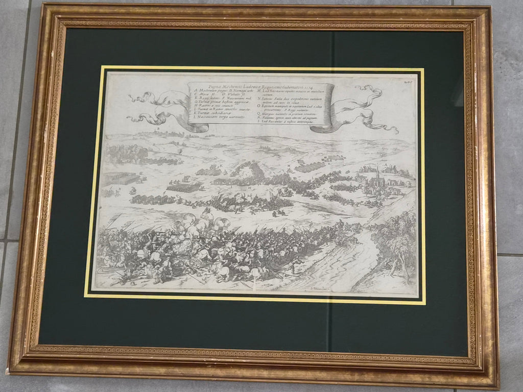 Zeventiende-eeuwse Gravure: Slag op de Mookerheide (1574) – Johann Wilhelm Baur