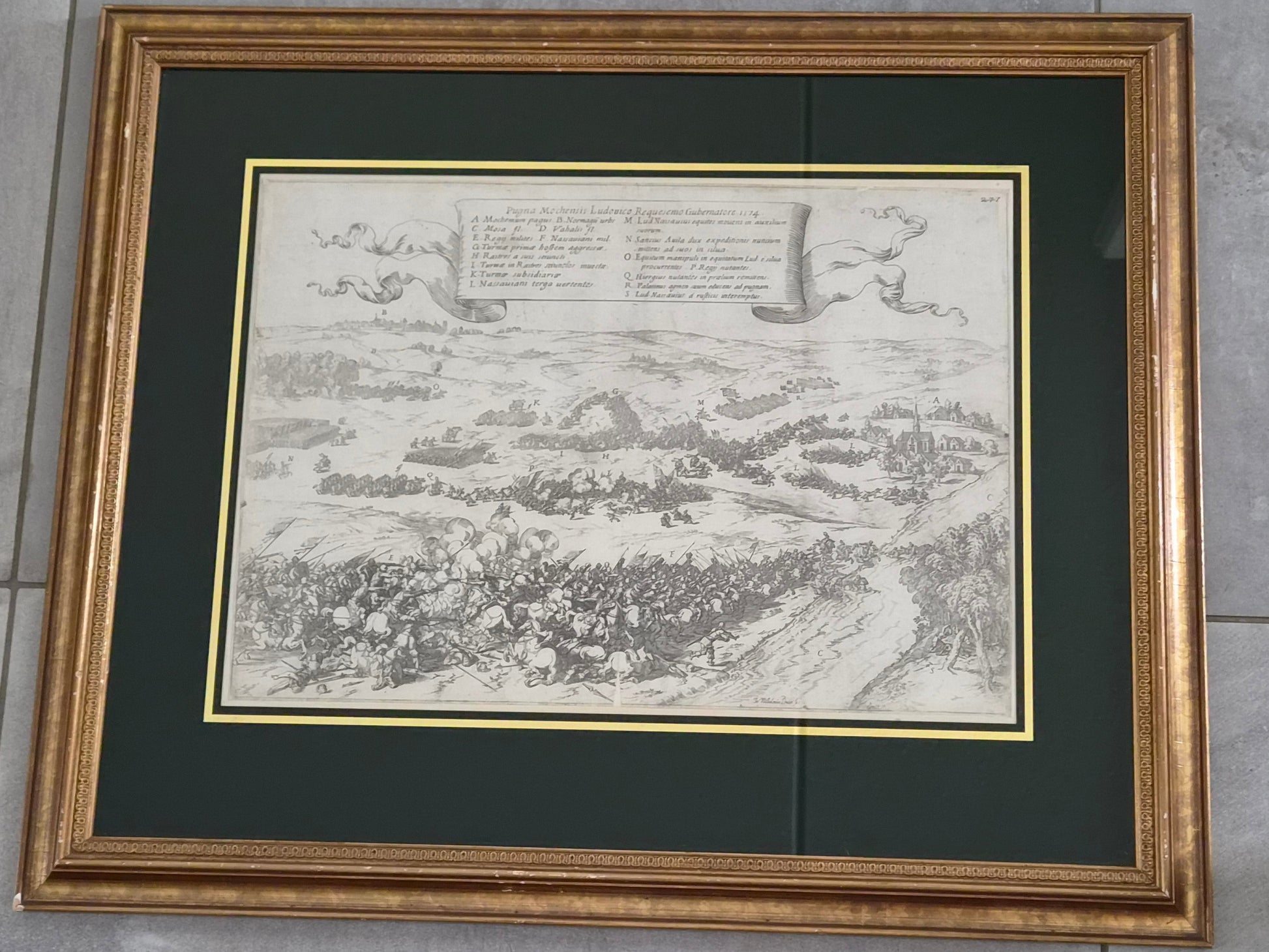 Zeventiende-eeuwse Gravure: Slag op de Mookerheide (1574) – Johann Wilhelm Baur