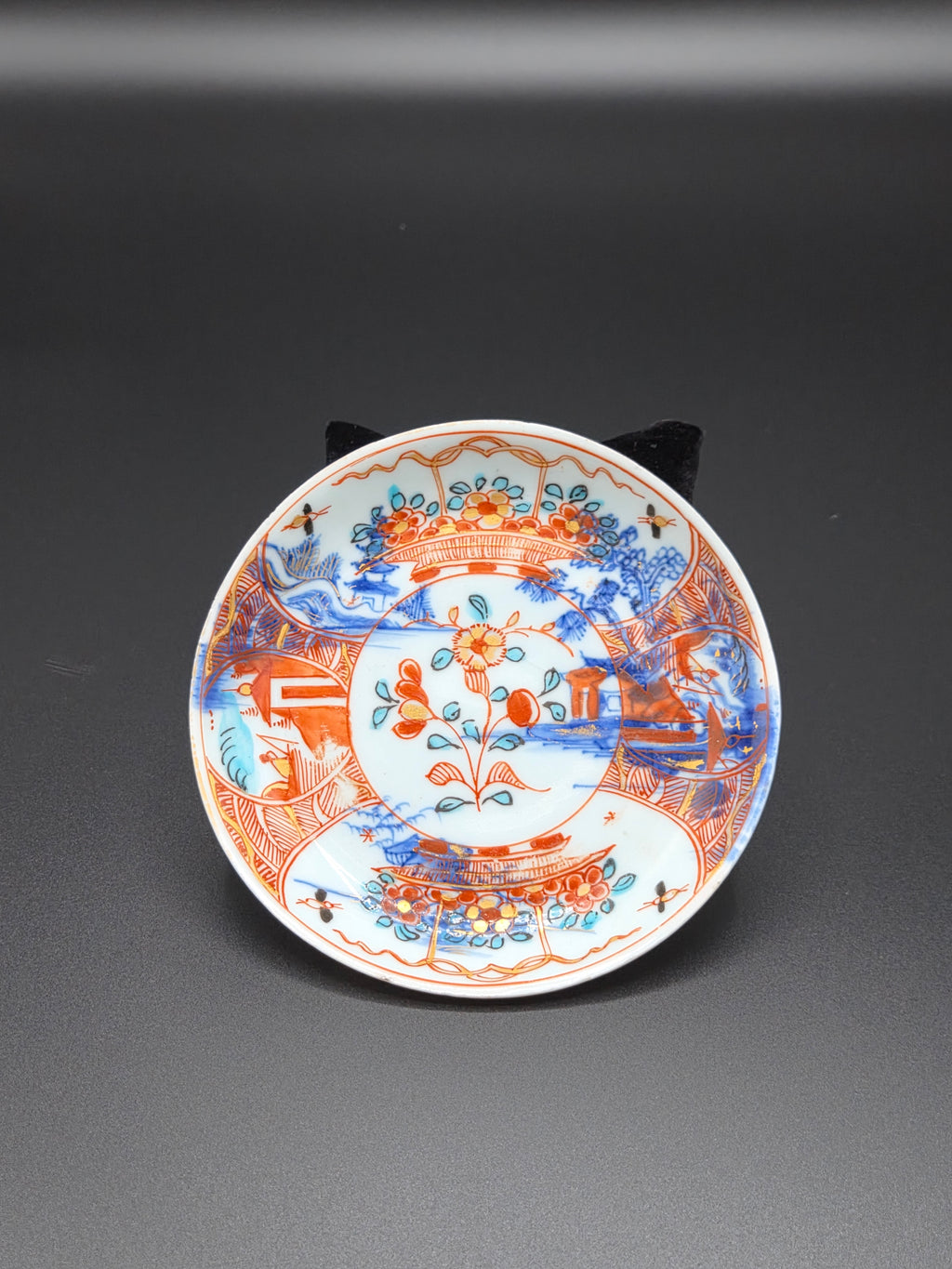 Antiek Chinees Porseleinen Kop en Schotel – Amsterdams Bont – Handbeschilderd - Qing-dynastie (Qianlong-periode, ca. 1740-1760)