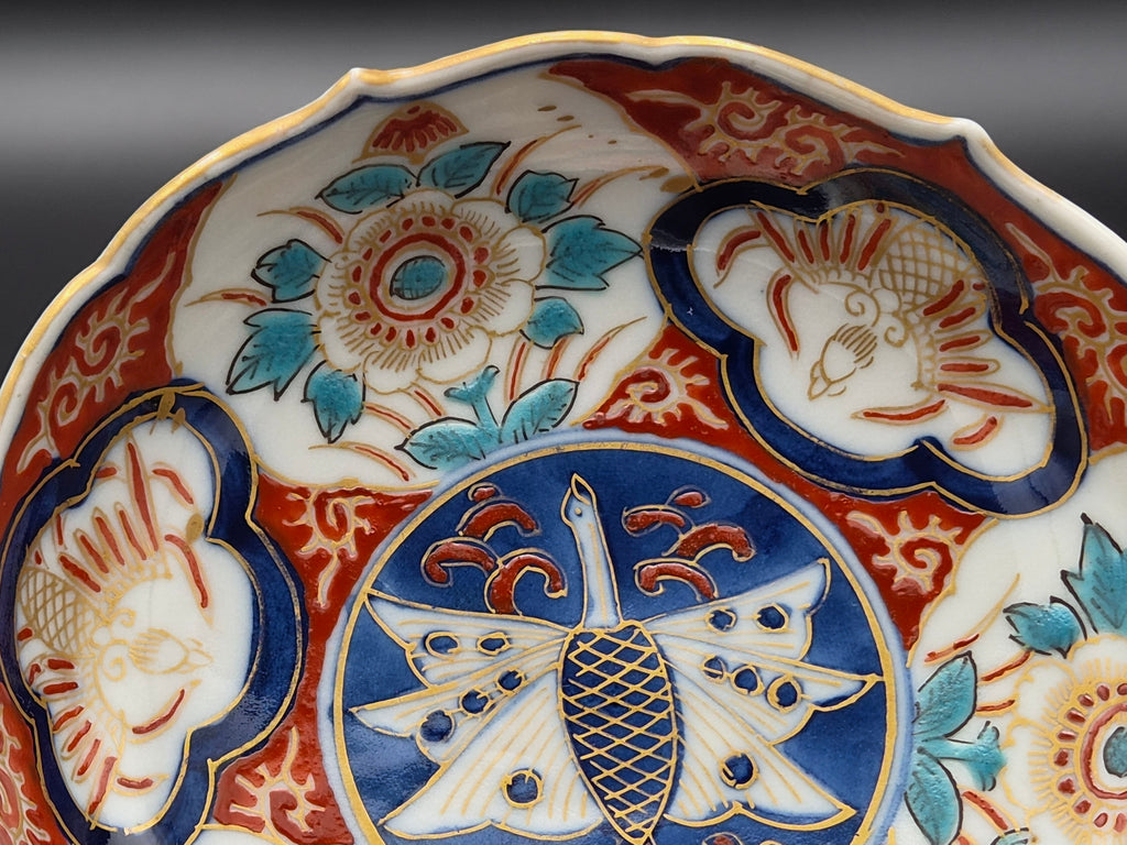 Antieke Japanse Imari Kom – Arita Porselein - Ø 11,6 cm – Fuku Merk – Edo / Vroege Meiji Periode (ca. 1840–1890)