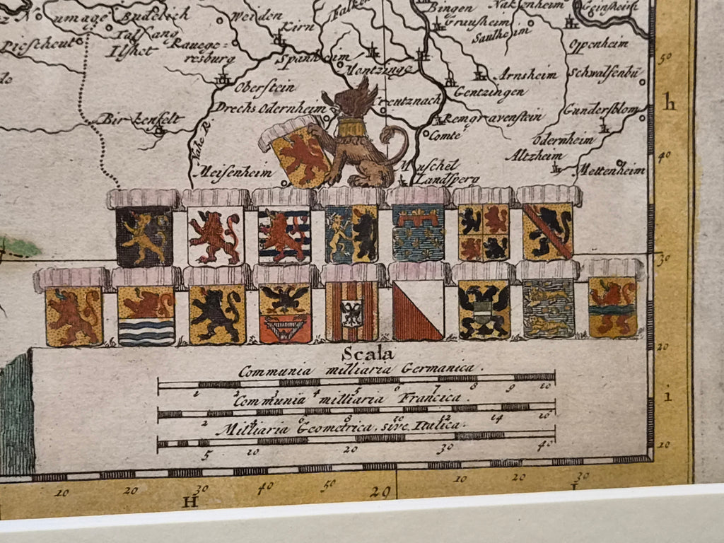 Antieke Handgekleurde Kaart van de Zeventien Provinciën – Petrus Schenk naar Nicolaes Visscher (1704) – Ingelijst