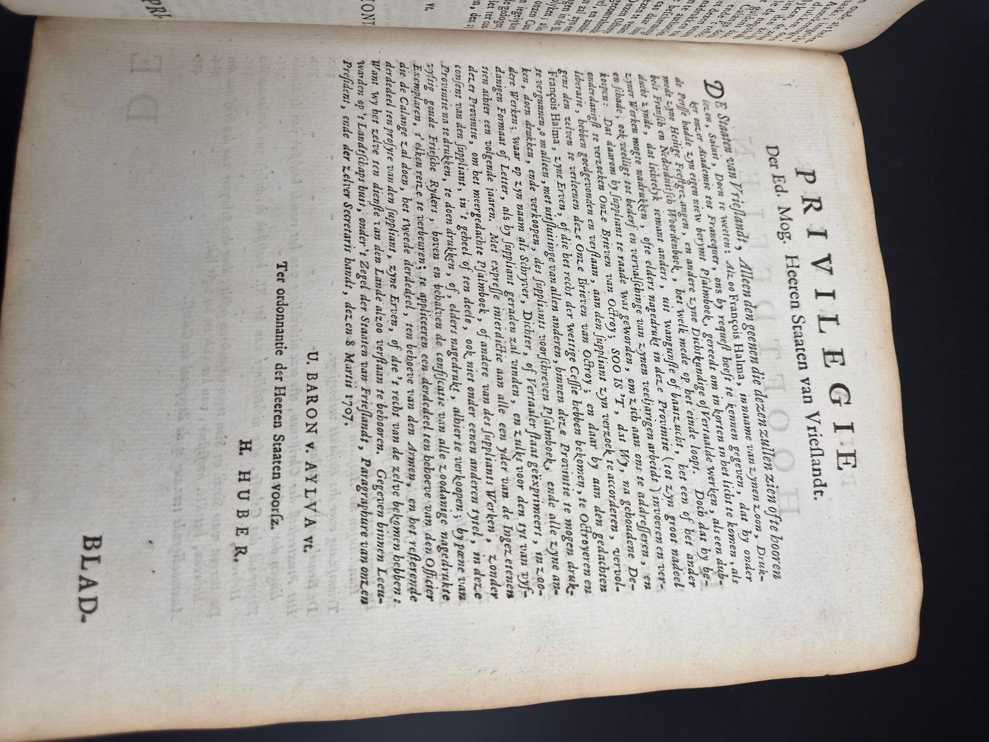 Antiek Boek 1718 - F. Halma: Heilige Feestgezangen - Luxe Blindgestempeld Perkament / Stamped Vellum Binding - ~30 Gravures - Lamsvelt & Doesburgh
