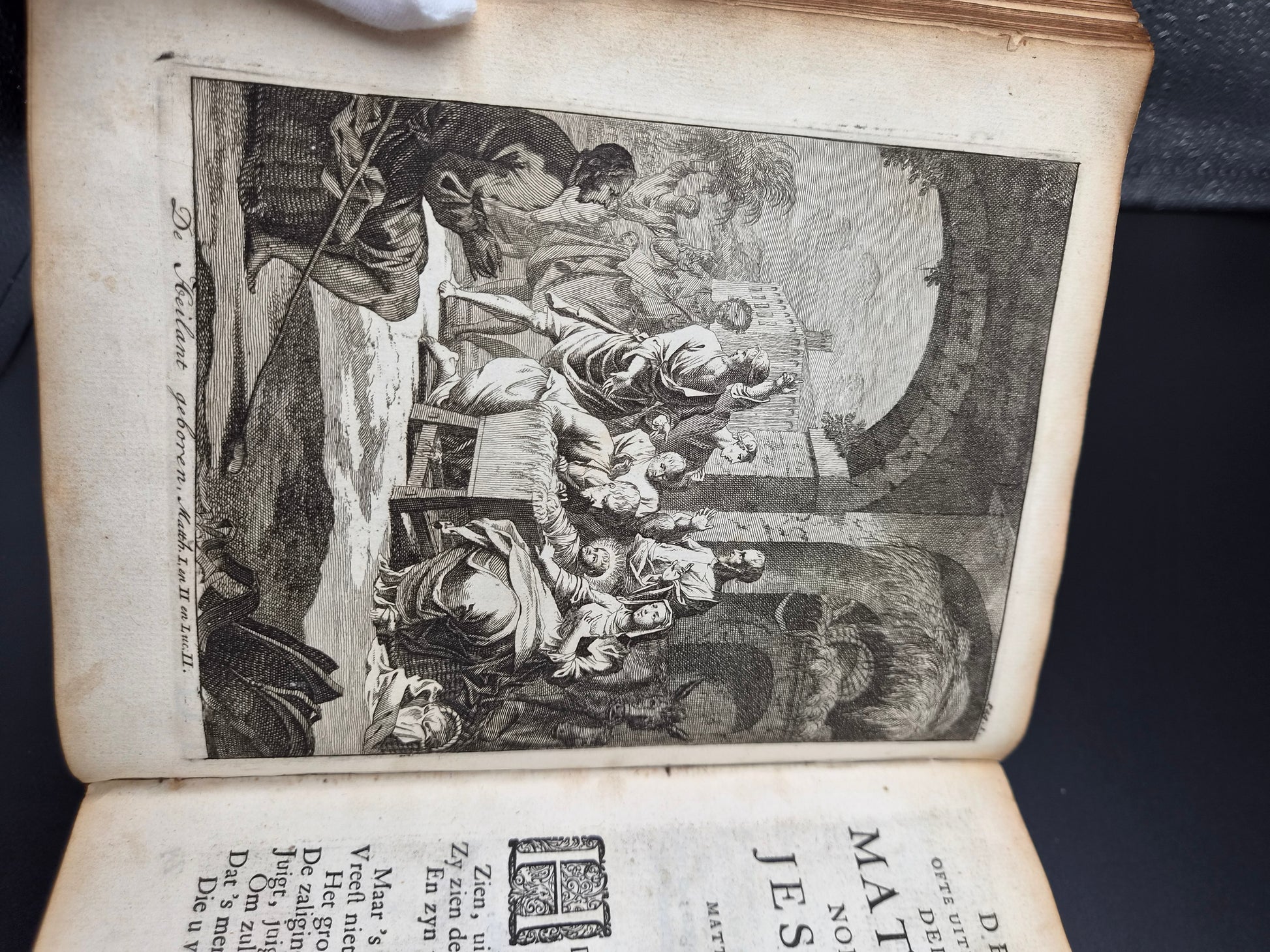 Antiek Boek 1718 - F. Halma: Heilige Feestgezangen - Luxe Blindgestempeld Perkament / Stamped Vellum Binding - ~30 Gravures - Lamsvelt & Doesburgh