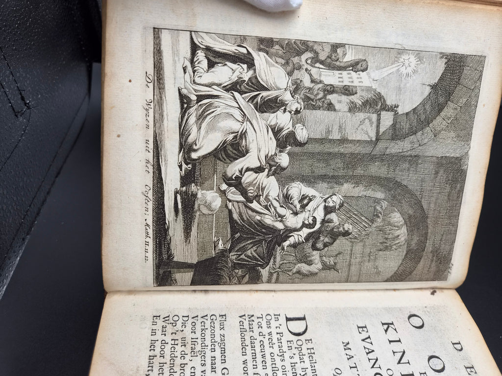 Antiek Boek 1718 - F. Halma: Heilige Feestgezangen - Luxe Blindgestempeld Perkament / Stamped Vellum Binding - ~30 Gravures - Lamsvelt & Doesburgh