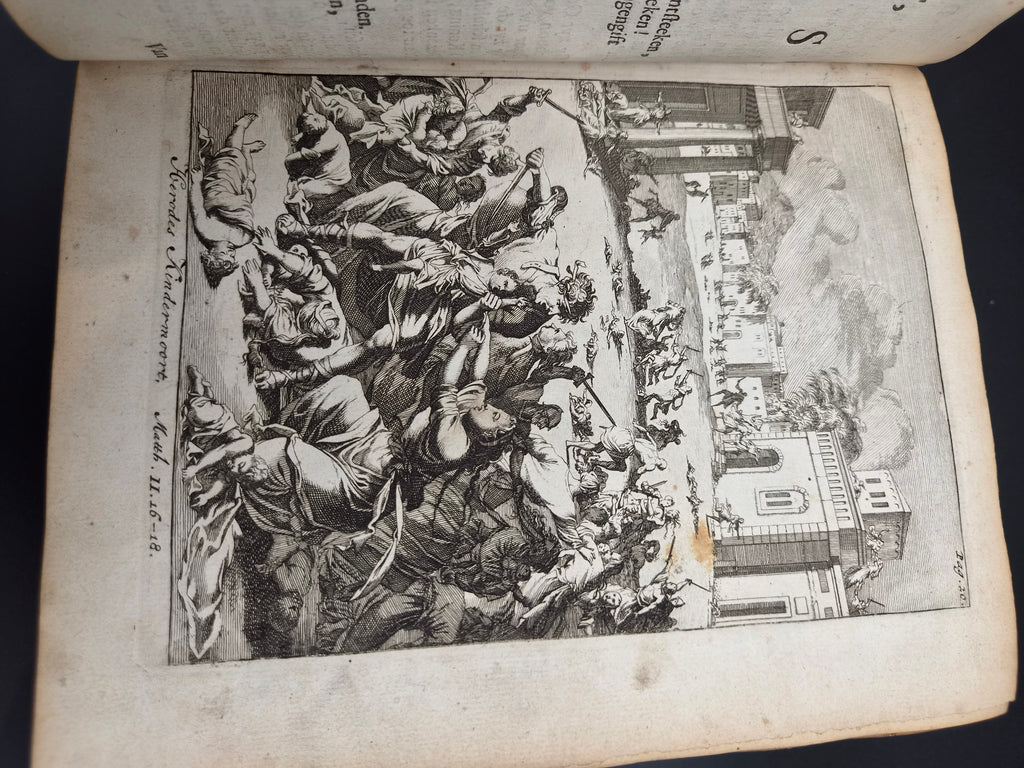 Antiek Boek 1718 - F. Halma: Heilige Feestgezangen - Luxe Blindgestempeld Perkament / Stamped Vellum Binding - ~30 Gravures - Lamsvelt & Doesburgh