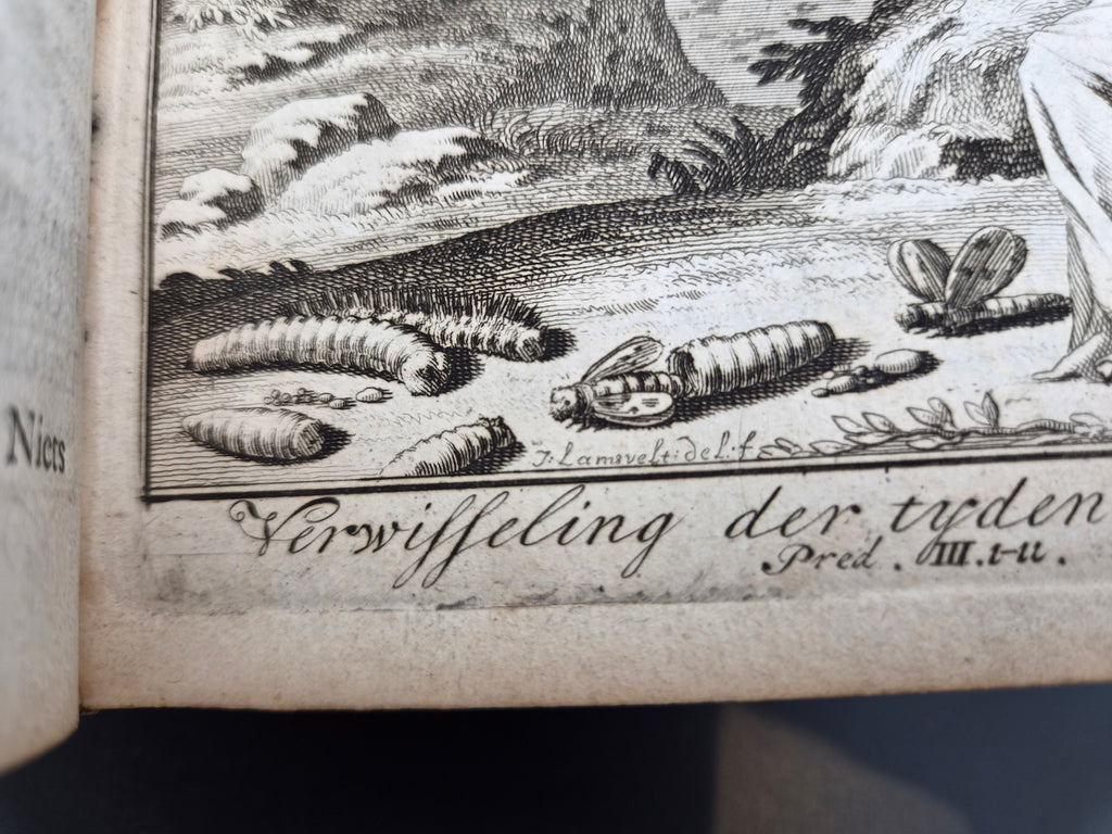 Antiek Boek 1718 - F. Halma: Heilige Feestgezangen - Luxe Blindgestempeld Perkament / Stamped Vellum Binding - ~30 Gravures - Lamsvelt & Doesburgh
