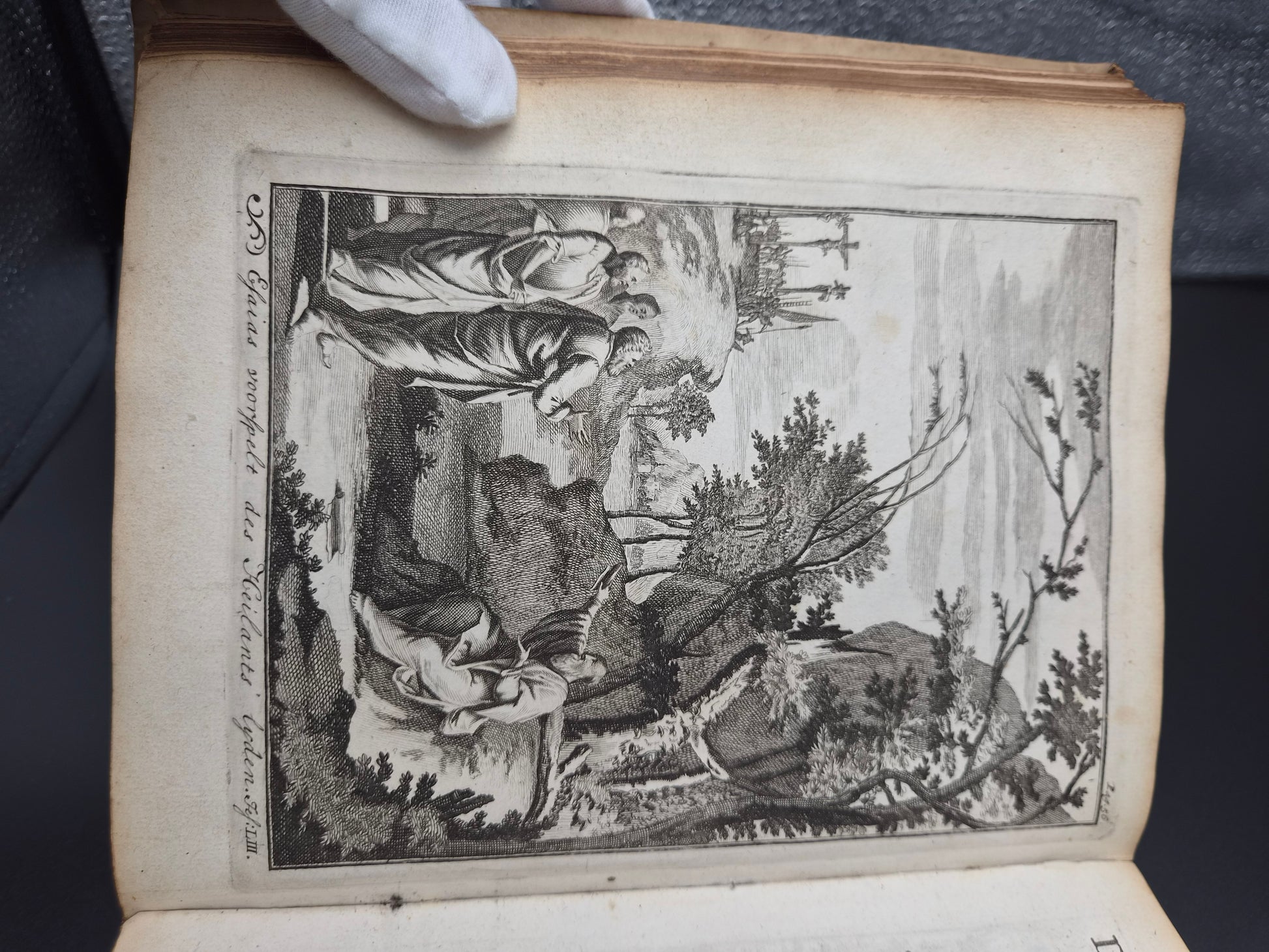 Antiek Boek 1718 - F. Halma: Heilige Feestgezangen - Luxe Blindgestempeld Perkament / Stamped Vellum Binding - ~30 Gravures - Lamsvelt & Doesburgh