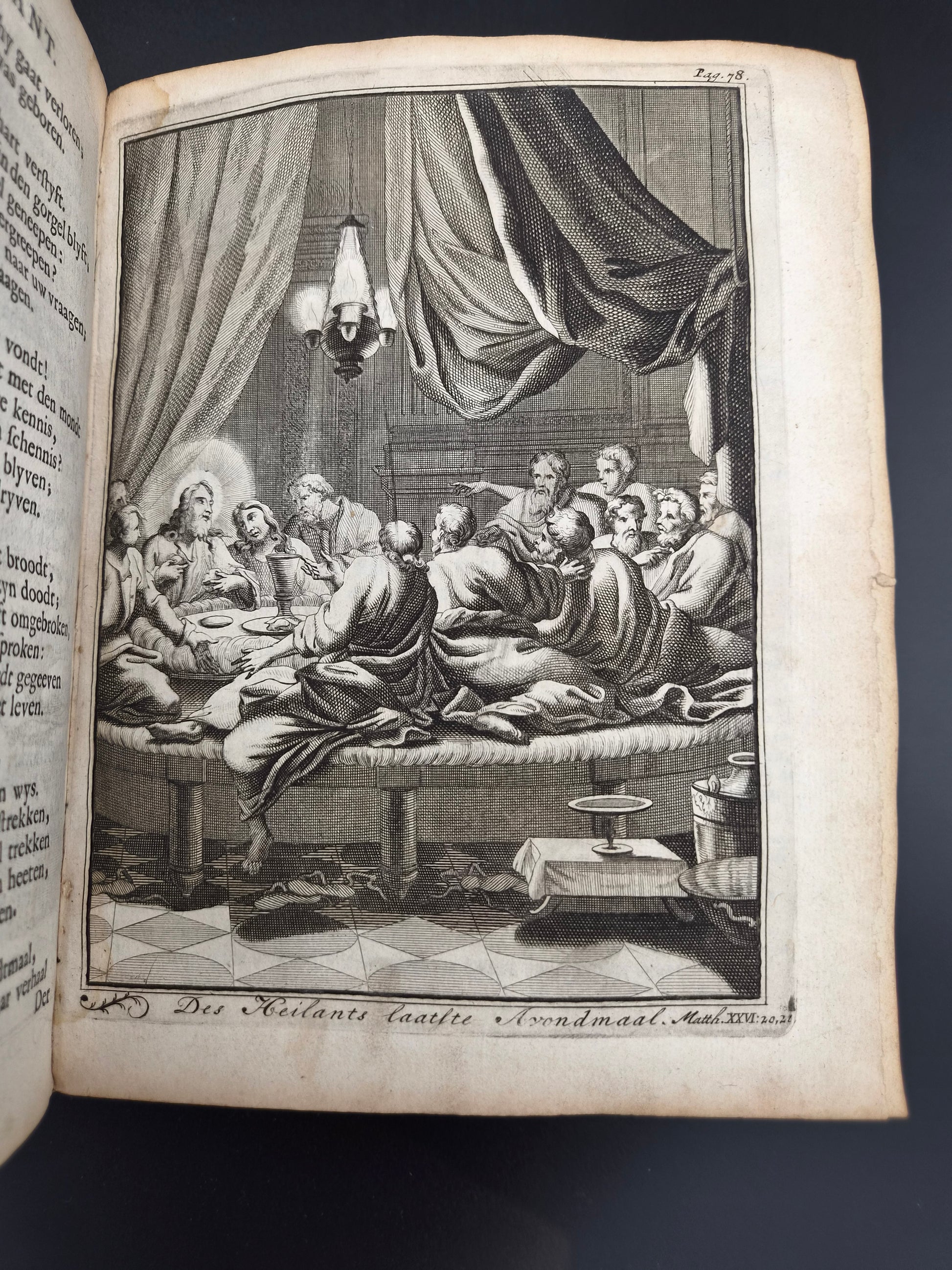 Antiek Boek 1718 - F. Halma: Heilige Feestgezangen - Luxe Blindgestempeld Perkament / Stamped Vellum Binding - ~30 Gravures - Lamsvelt & Doesburgh