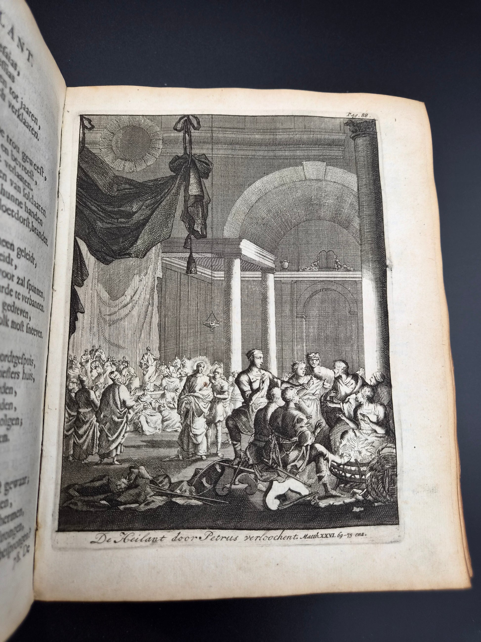 Antiek Boek 1718 - F. Halma: Heilige Feestgezangen - Luxe Blindgestempeld Perkament / Stamped Vellum Binding - ~30 Gravures - Lamsvelt & Doesburgh