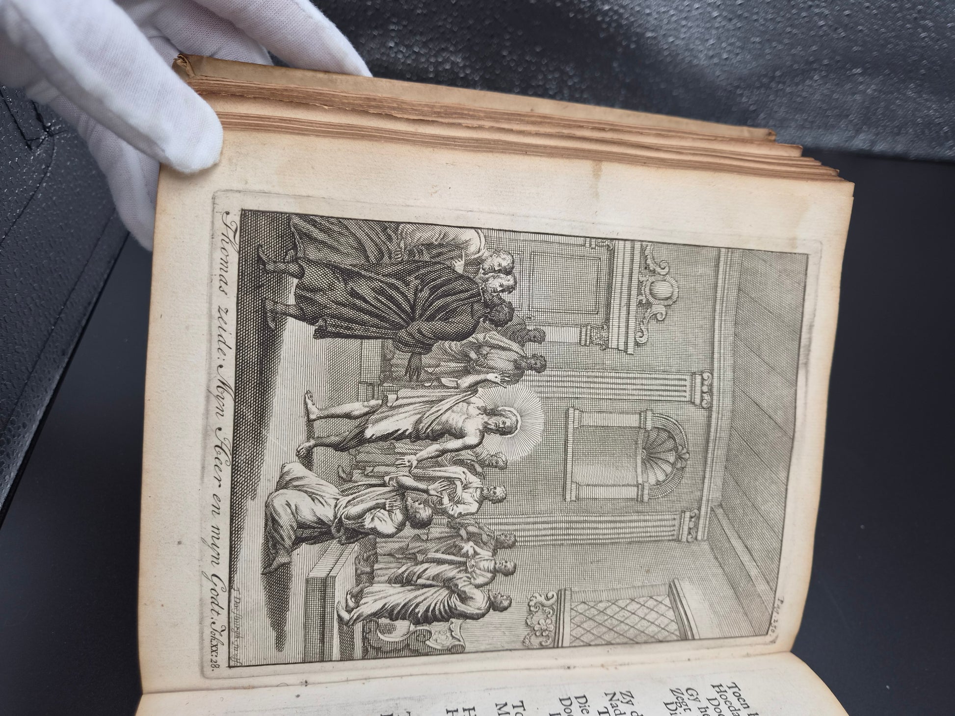 Antiek Boek 1718 - F. Halma: Heilige Feestgezangen - Luxe Blindgestempeld Perkament / Stamped Vellum Binding - ~30 Gravures - Lamsvelt & Doesburgh