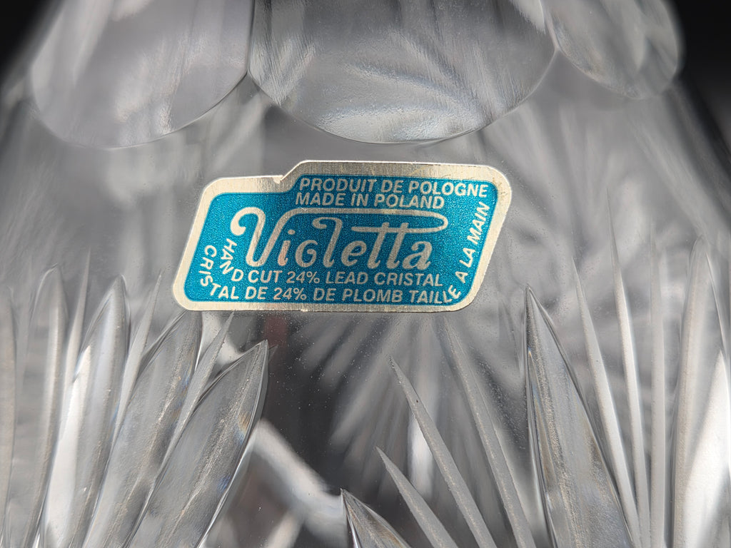 Originele Violetta Kristallen Decanteerkaraf met Stopper – Handgeslepen Loodkristal (39 cm)