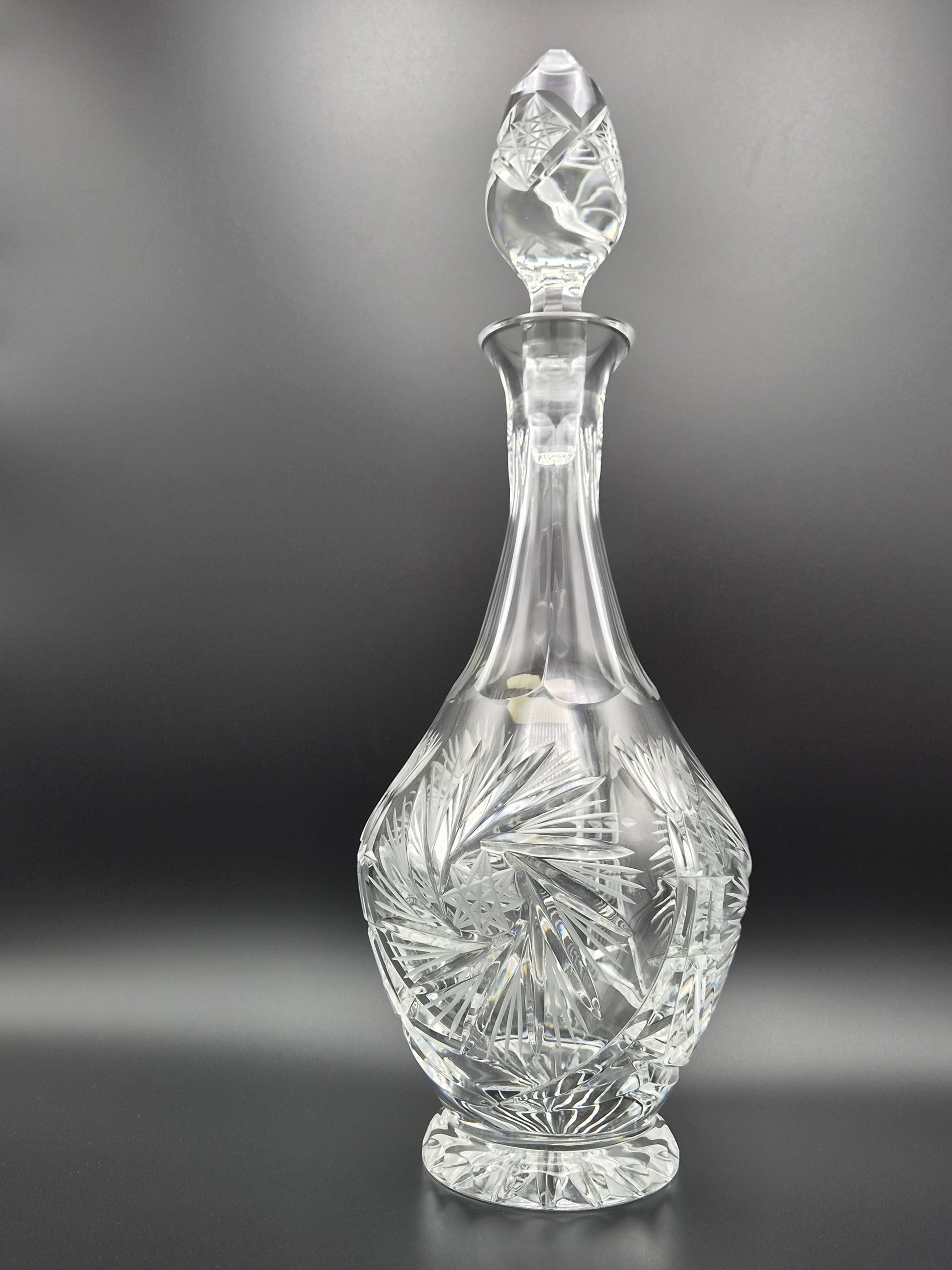 Originele Violetta Kristallen Decanteerkaraf met Stopper – Handgeslepen Loodkristal (39 cm)