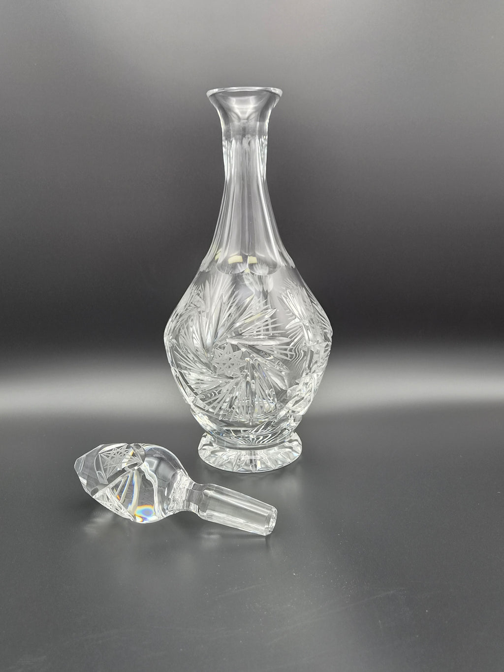 Originele Violetta Kristallen Decanteerkaraf met Stopper – Handgeslepen Loodkristal (39 cm)