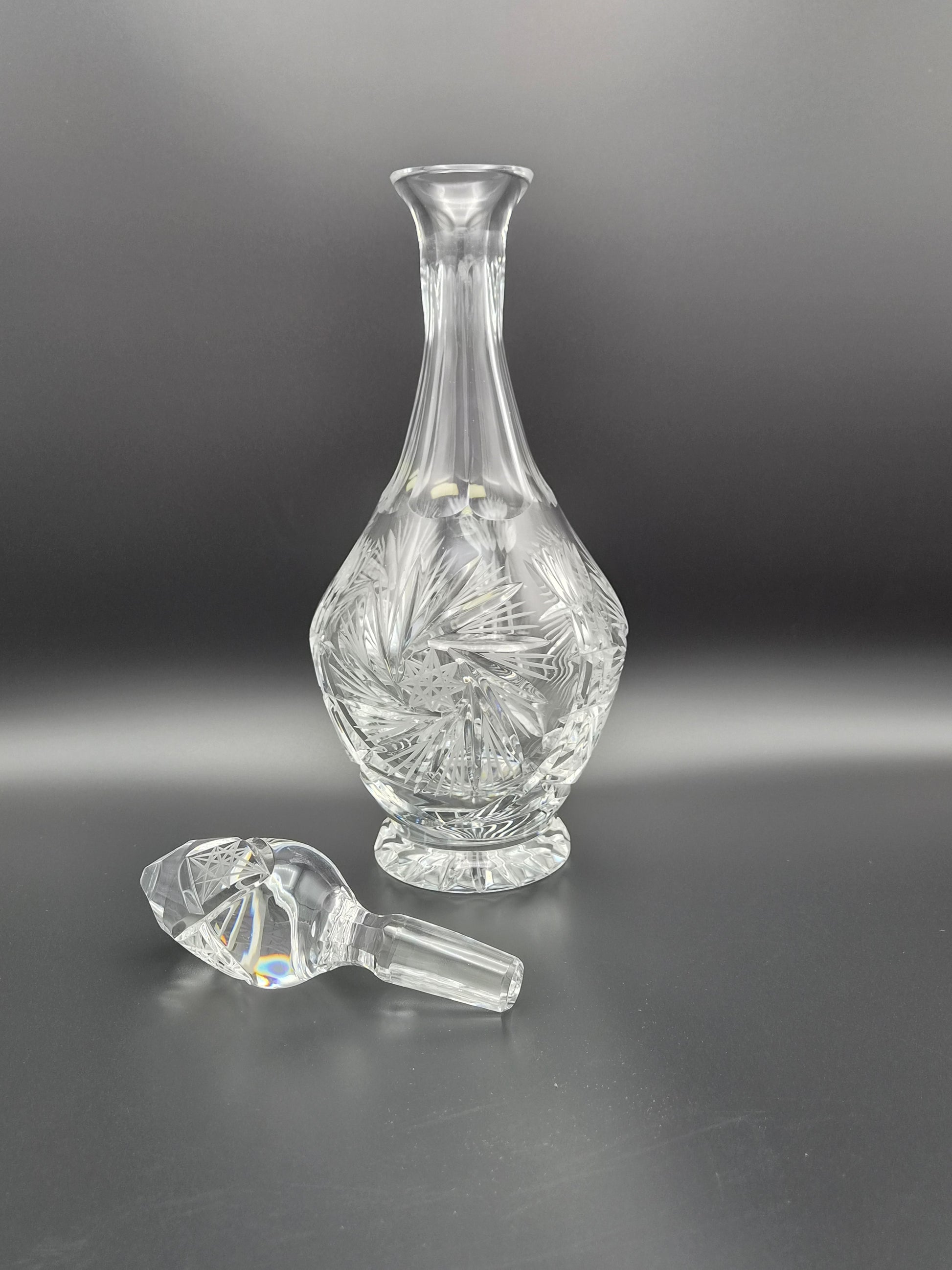Originele Violetta Kristallen Decanteerkaraf met Stopper – Handgeslepen Loodkristal (39 cm)