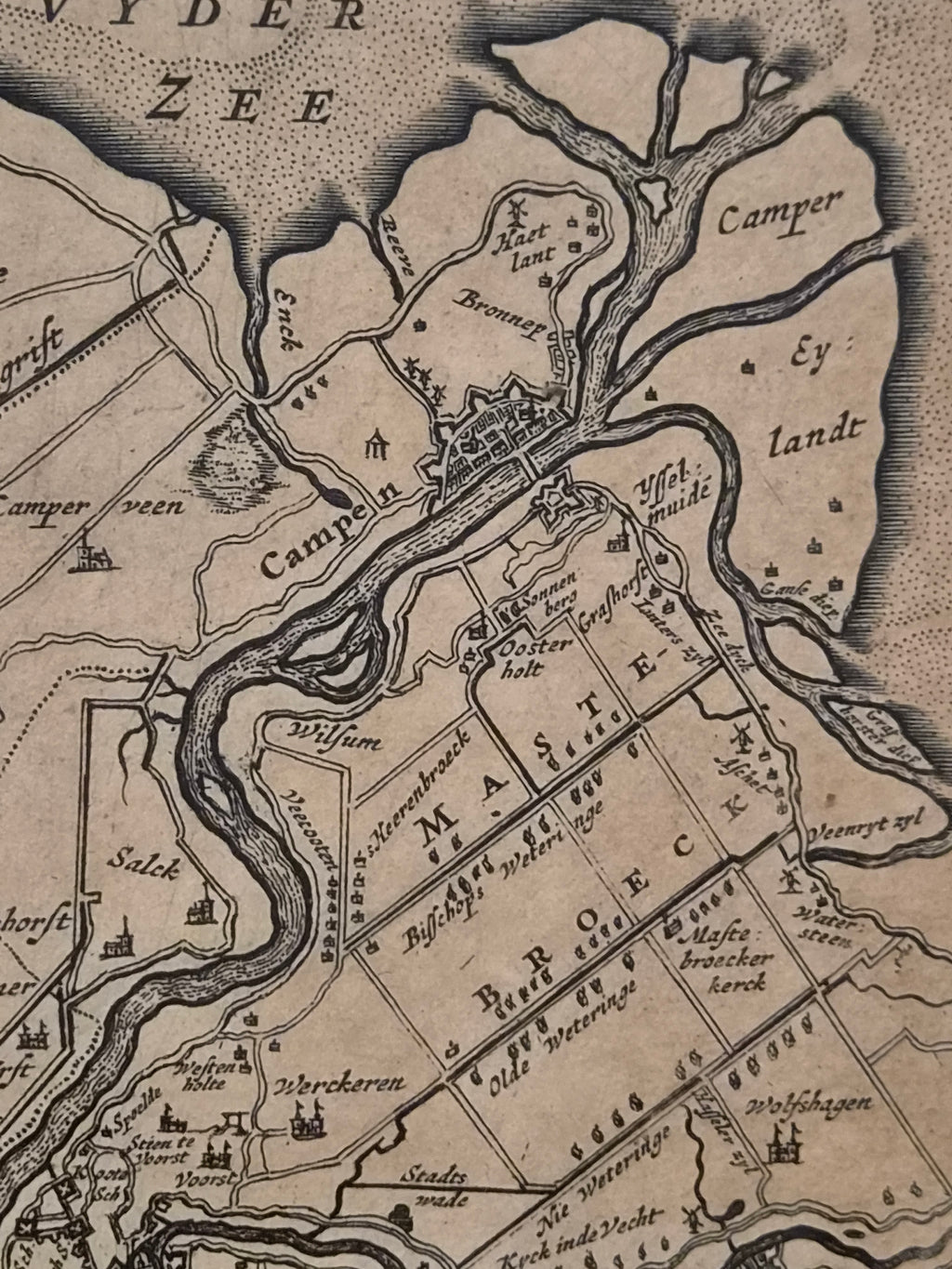Antieke Kopergravure Graafschap Zutphen – Frederick de Wit (ca. 1680)