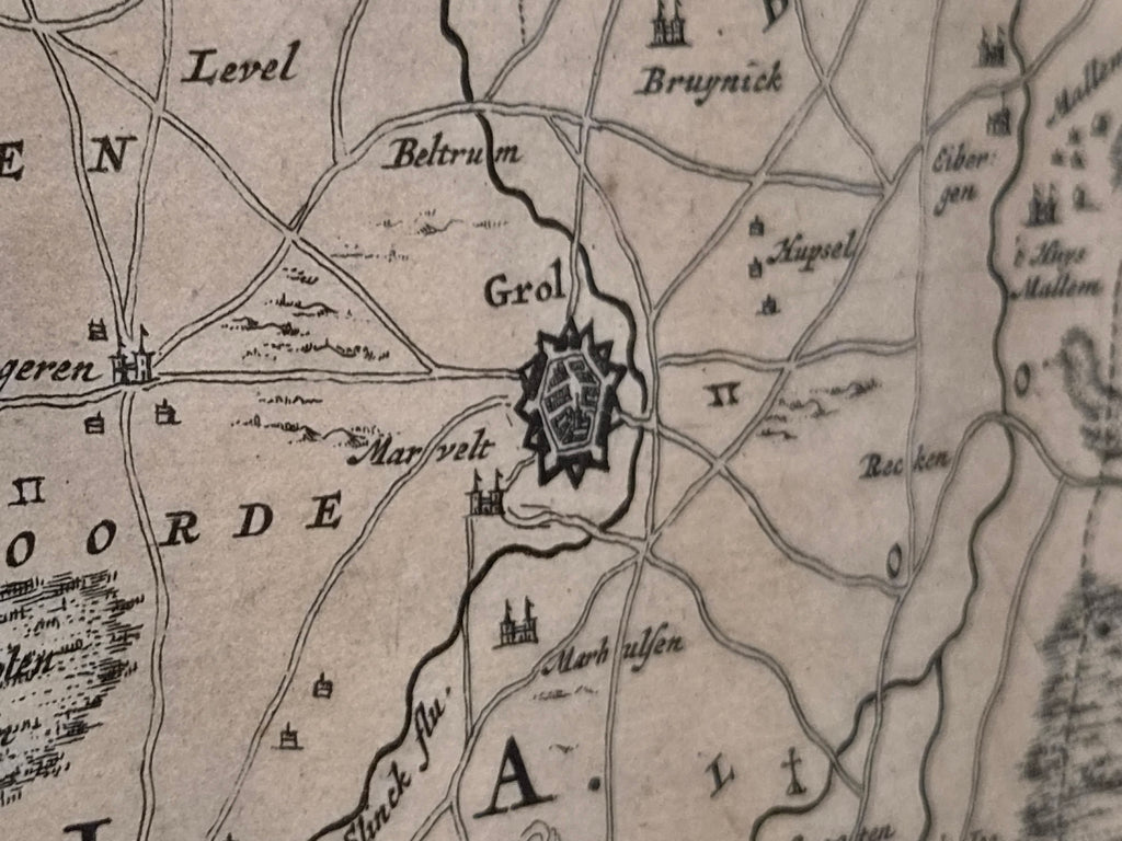 Antieke Kopergravure Graafschap Zutphen – Frederick de Wit (ca. 1680)