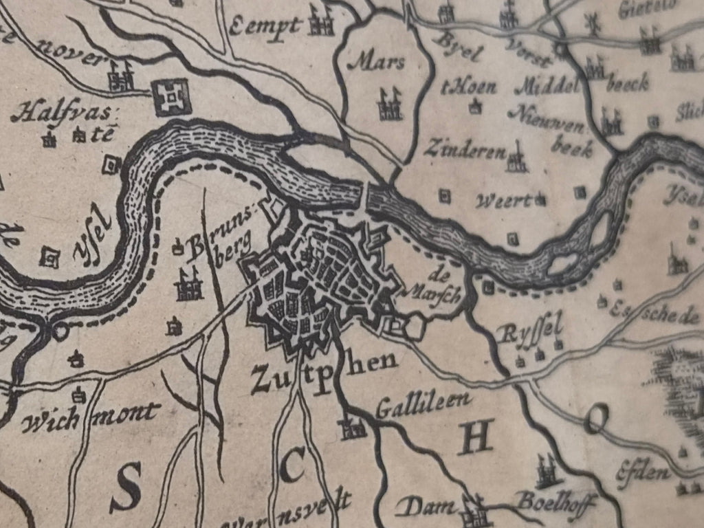 Antieke Kopergravure Graafschap Zutphen – Frederick de Wit (ca. 1680)