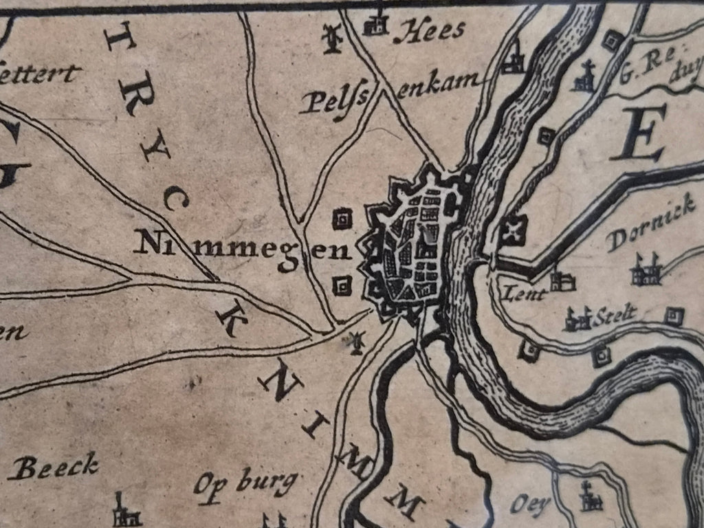 Antieke Kopergravure Graafschap Zutphen – Frederick de Wit (ca. 1680)