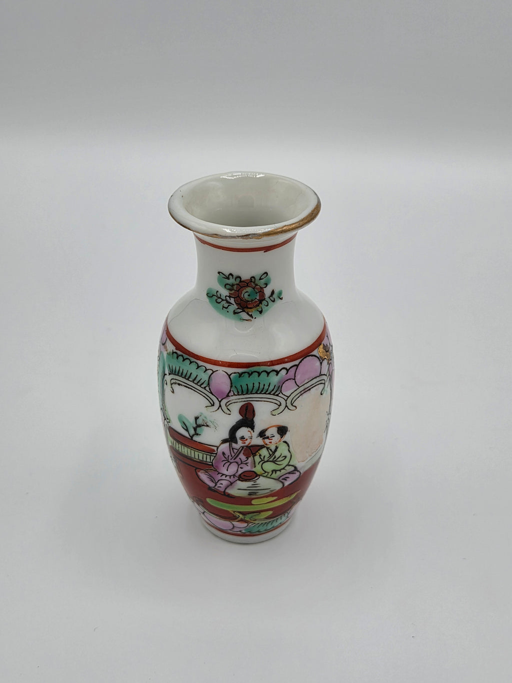 Vintage Chinese 'Famille Rose' Canton Miniatuur Vaas – Rose Medallion