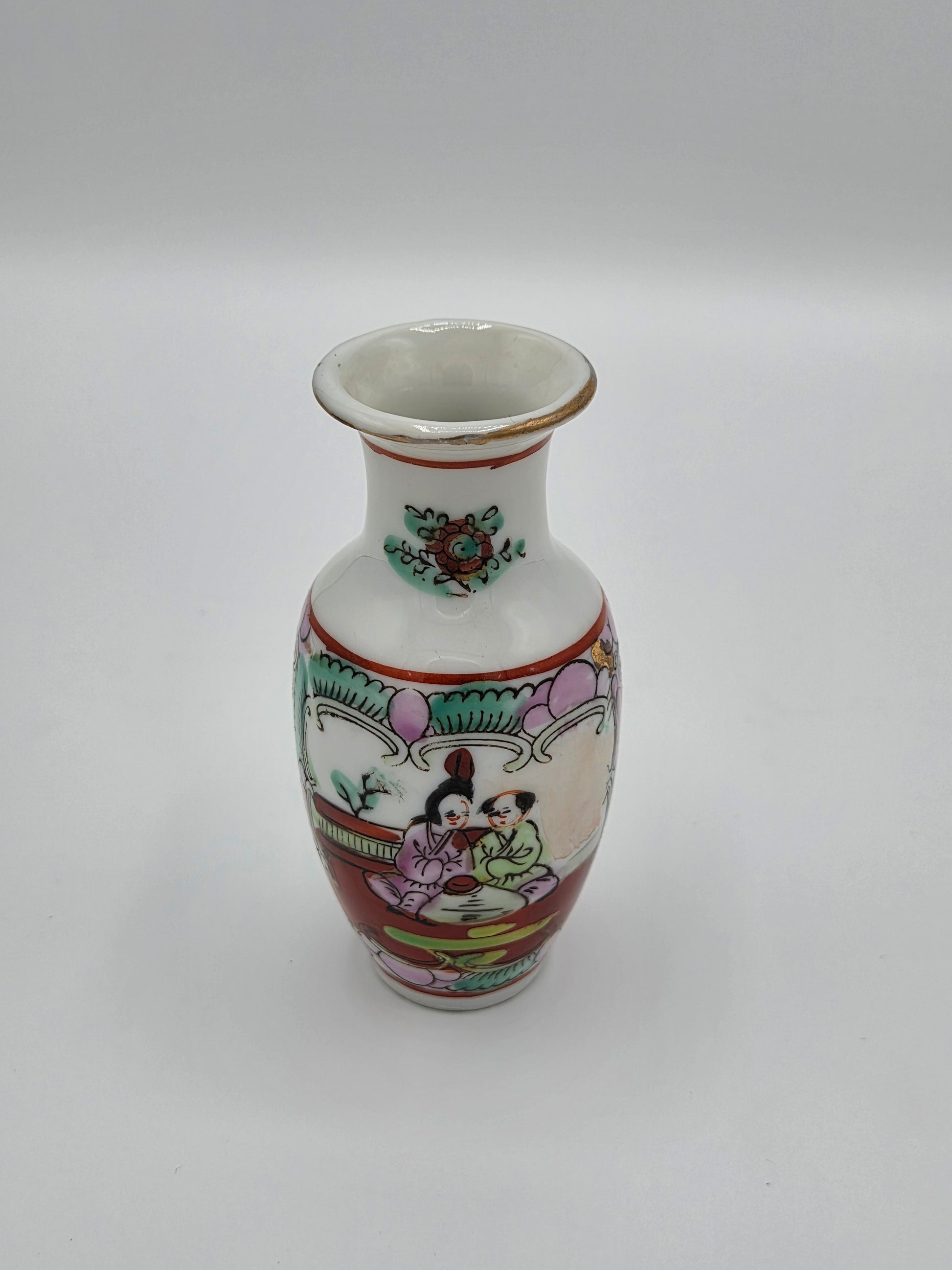 Vintage Chinese 'Famille Rose' Canton Miniatuur Vaas – Rose Medallion