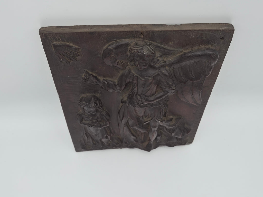 Antiek Walnoten Reliëf – Tobias en de Engel – Zuidelijke Nederlanden, ca. 1600