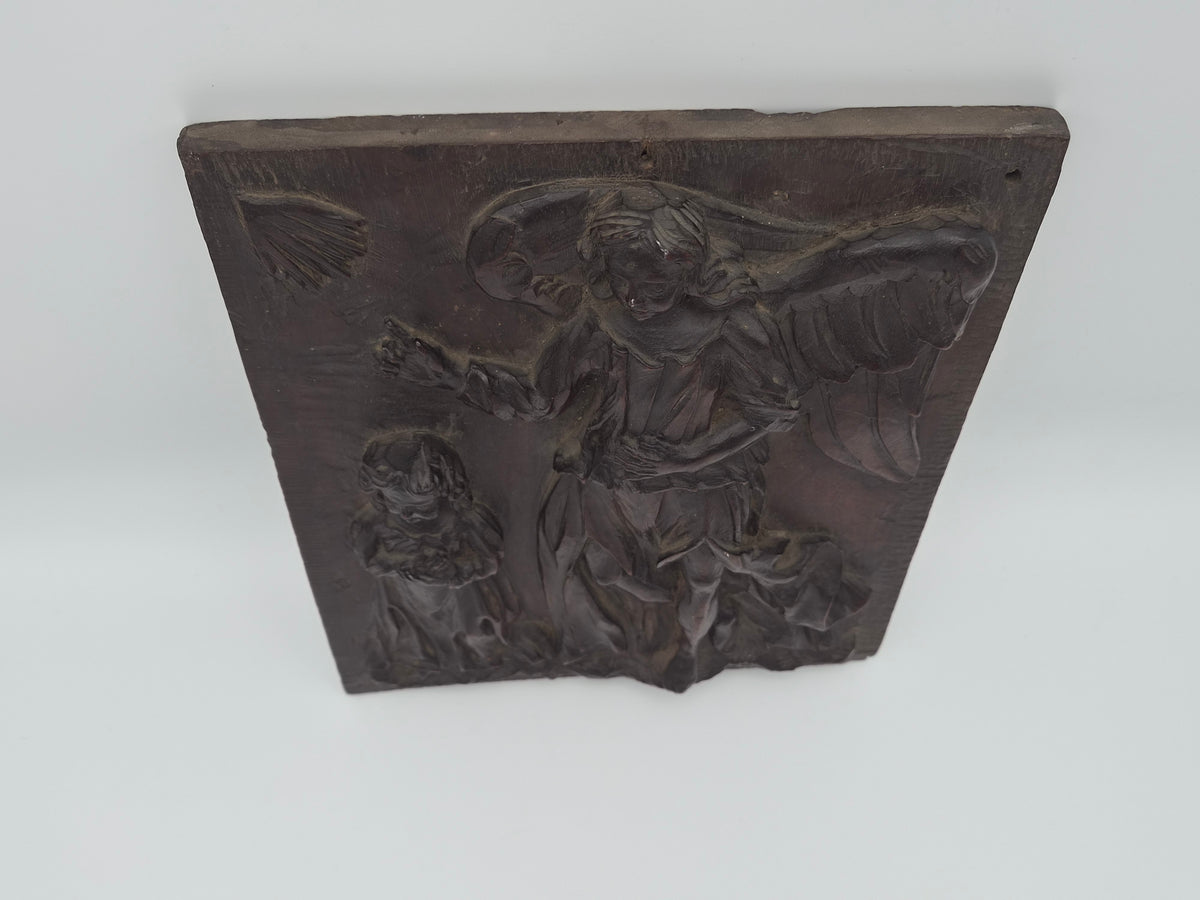 Antiek Walnoten Reliëf – Tobias en de Engel – Zuidelijke Nederlanden, ca. 1600