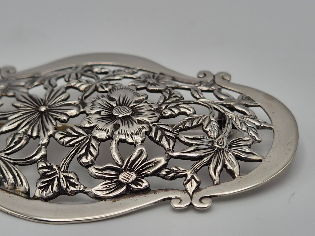 Grote Zilveren Bloemenbroche – Gebr. Niekerk Schoonhoven – 835 Zilver