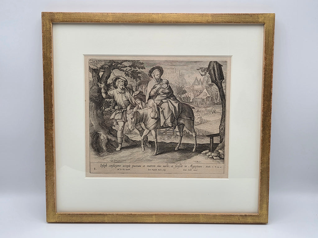 De Vlucht naar Egypte – Maerten de Vos – 17e-eeuwse Kopergravure